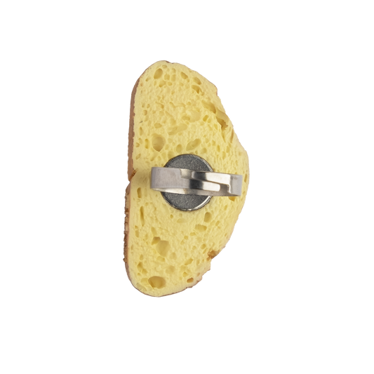 Grease bread with red onion ring