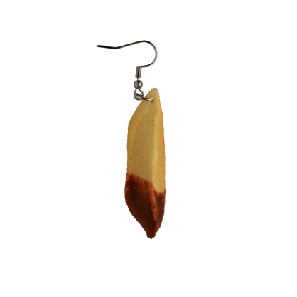 French fry dipped in ketchup earring