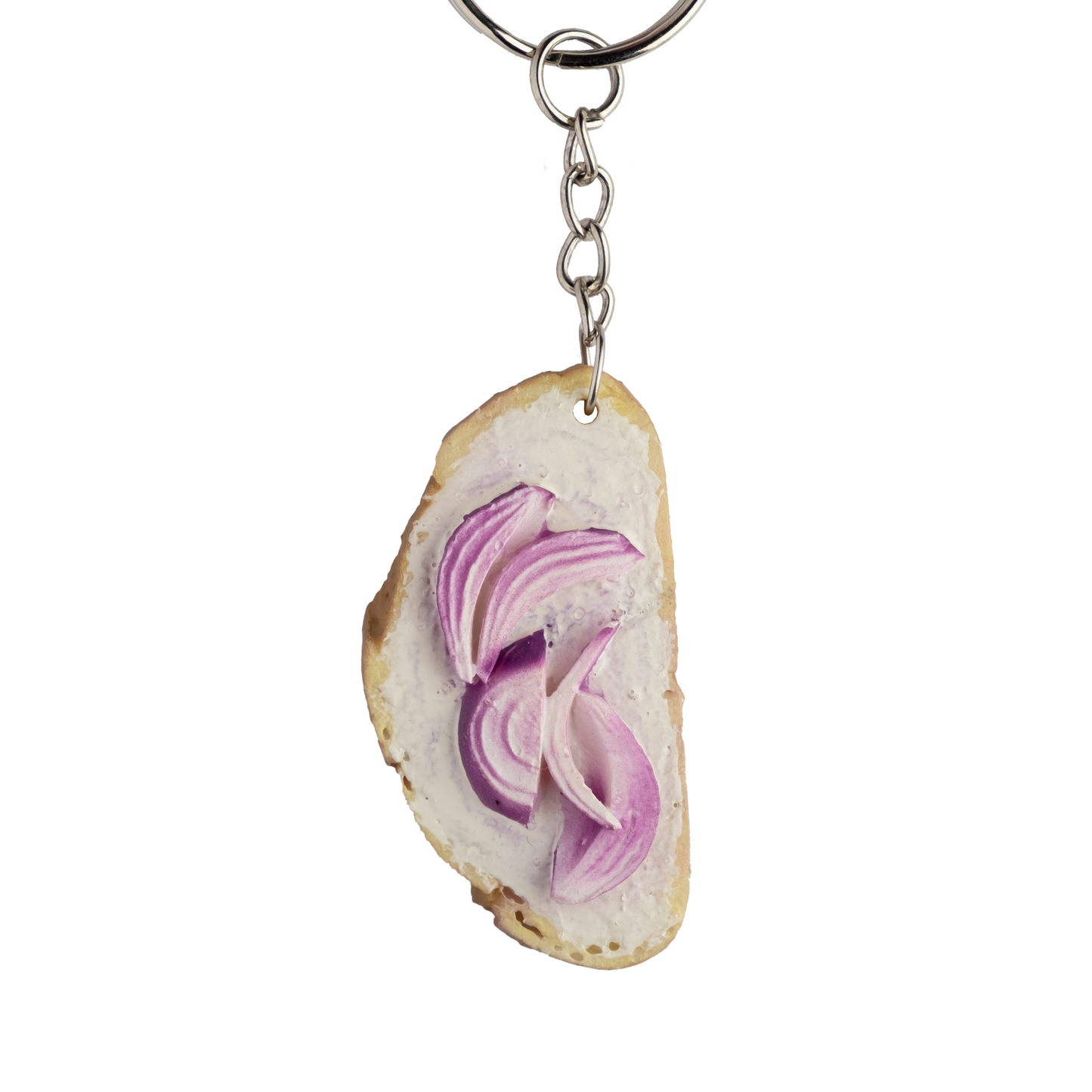 Grease bread with red onion keychain